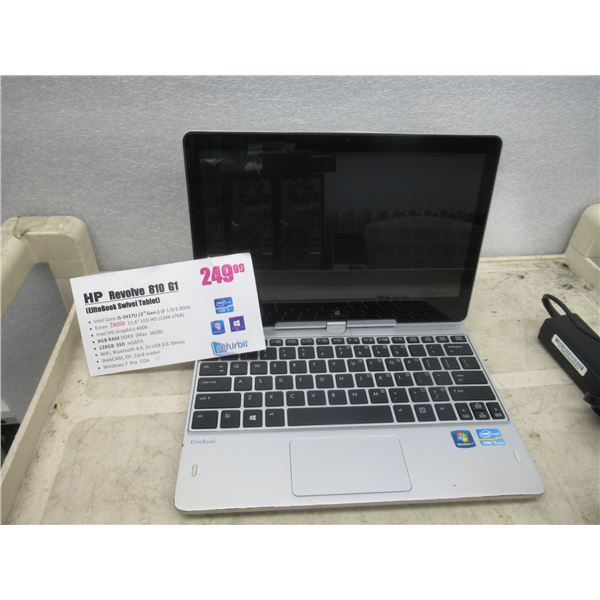 HP REVOLVE 810 G1 i5-3437u 8gb 128g mSATA 11.6" TACTILE RENVERSABLE WIN 10 PRO