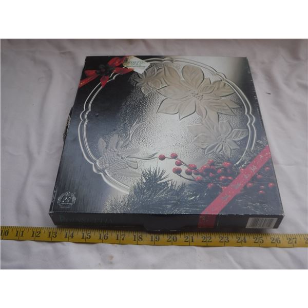 Vintage Poinsettia Serving Platter
