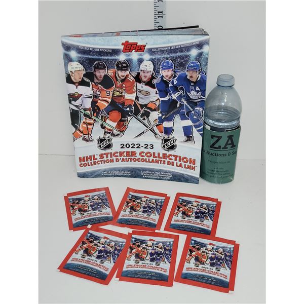 New | 2022/23 NHL Sticker Album with 6 New Sticker Pakcs