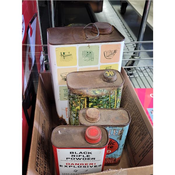 Estate | Box of Old Collectible Tins
