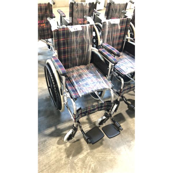 COUGAR - SPORT 16  WHEELCHAIR WITH FIXED PADDED ARMS, DETACHABLE FOOT RESTS AND FLIP UP FOOT PLATES