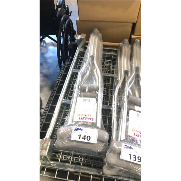2 SMARTMOVE CR-3745A LIGHTWEIGHT WALKING UNDERARM CRUTCHES, SMALL