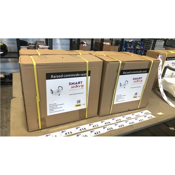 4 RAISED COMMODE SEATS W/ HANDLE  SMART MOVE MEDICAL TS-20H