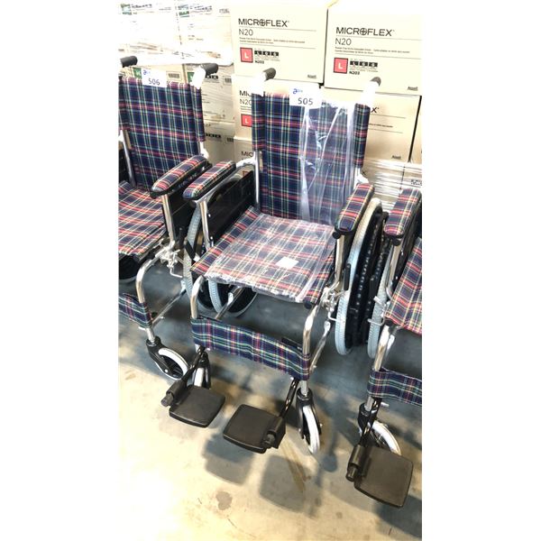 COUGAR - SPORT 16" WHEELCHAIR WITH FIXED PADDED ARMS, DETACHABLE FOOT RESTS AND FLIP UP FOOT PLATES