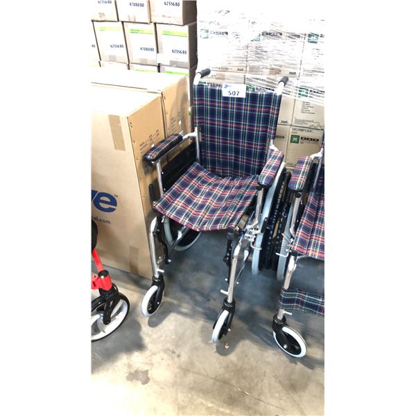COUGAR - SPORT 16" WHEELCHAIR WITH FIXED PADDED ARMS - MISSING FOOT PLATES