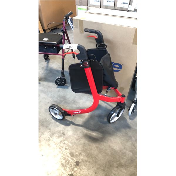 RED NITRO 3-WHEEL ROLLATOR RTL10266TWHL