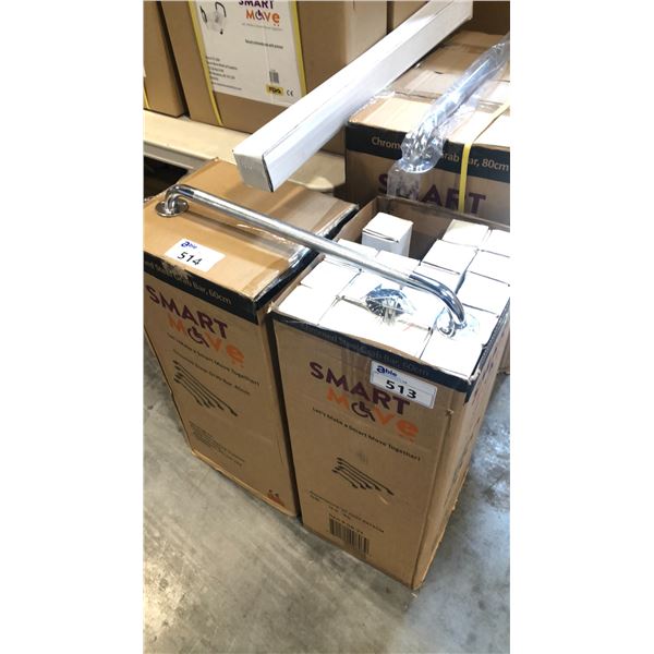 BOX OF CHROMED STEEL GRAB BARS 60CM APPROX 20/BOX