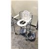 Image 1 : COMMODE CHAIR CHROME FINISH W/ WHEELS AND CONTAINER
