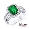 NATURAL ZAMBIAN EMERALD AND DIAMOND RING SET IN 14K WHITE GOLD