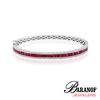 NATURAL PIGEON BLOOD RUBY AND DIAMOND BANGLE SET IN 14 KARAT WHITE GOLD