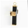 Image 6 : Antique Victorian Large Black Jet Cross w/ 10k Gold End Caps Pin Brooch Pendant