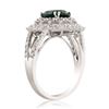 Image 3 : 2.54 ctw Blue-Green Sapphire and 1.06 ctw Diamond Platinum Ring (GIA CERTIFIED)
