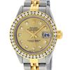 Image 1 : Rolex Ladies Quickset Two Tone Champagne Channel Set Diamond Datejust Wristwatch
