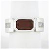 Image 1 : Unisex Vintage 14k Gold 3.55 ctw Rectangular GIA Burma Bezel Ruby & Diamond Ring