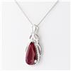 Image 3 : 3.77 ctw Ruby and 0.29 ctw Diamond Platinum Pendant