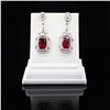 Image 2 : 4.61 ctw Rubellite Tourmaline and 1.94 ctw Diamond Platinum Earrings