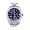 Image 2 : Rolex Mens Stainless Steel Blue Dial Sky Dweller With Box And Card