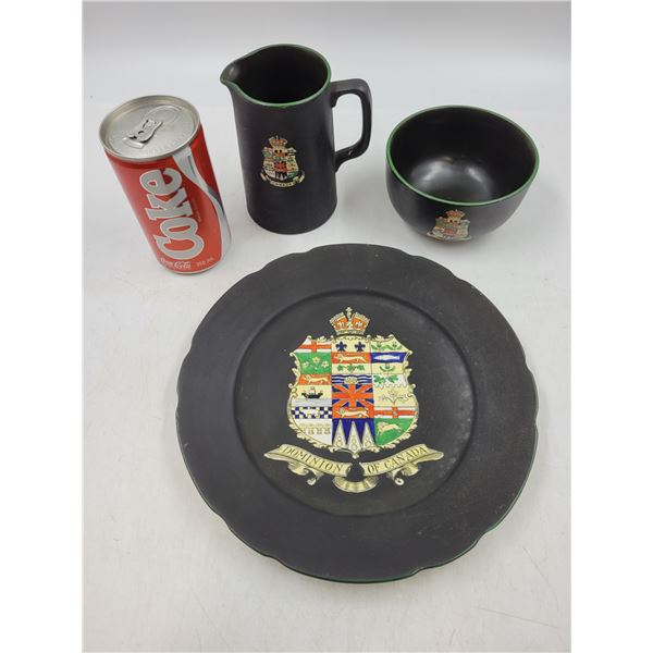 Hand-painted Fenton Basaltine Dinnerware