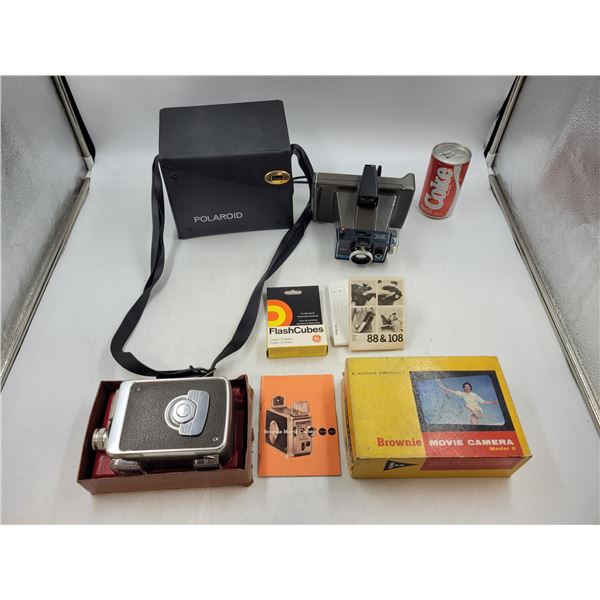 Polaroid Colorpack II and Kodak Brownie Movie Camera