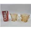 Image 1 : Vintage Jeannette Depression Glass Creamer and Sugar Set