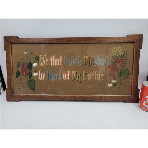 Antique Oak Framed Proverb