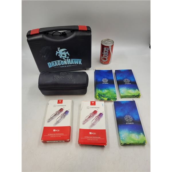 Dragonhawk Tattoo Gun, Ink Cartridges and Accessories