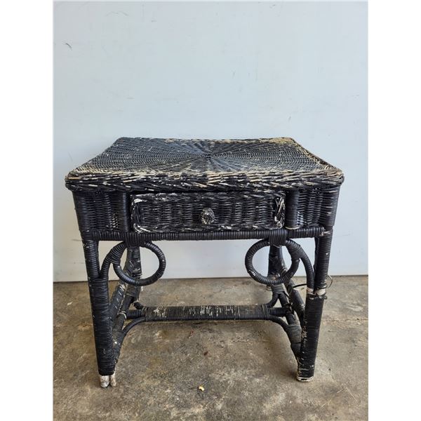 Vintage Wicker Side Table
