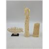 Image 2 : 3 Hand Carved Bone Decorative Pieces