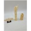 Image 3 : 3 Hand Carved Bone Decorative Pieces