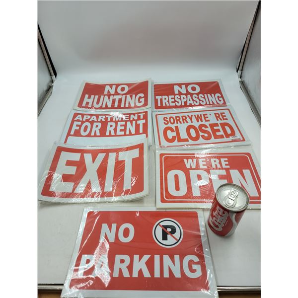 Large Lot of New Plastic Signs