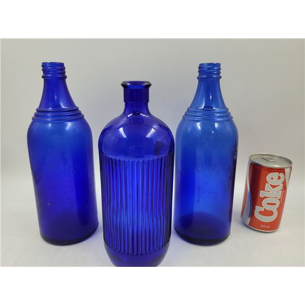 Vintage Cobalt Blue Ink Bottles