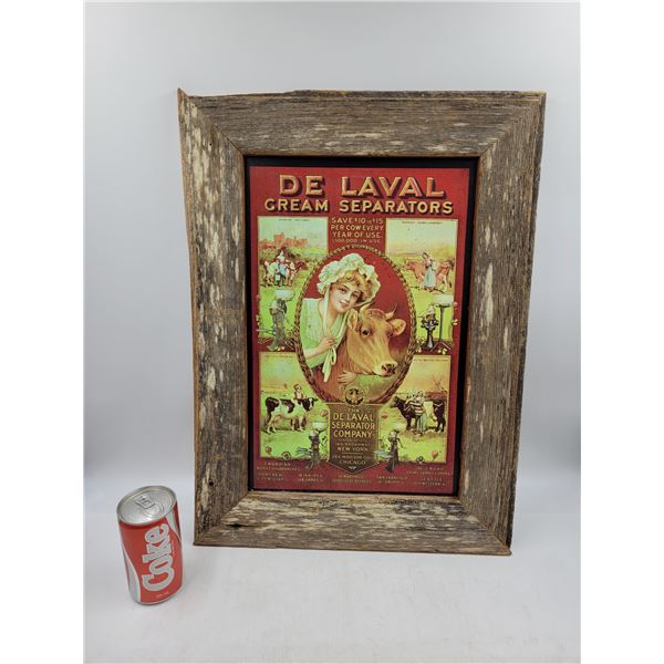 Framed Tin De Laval Cream Picture