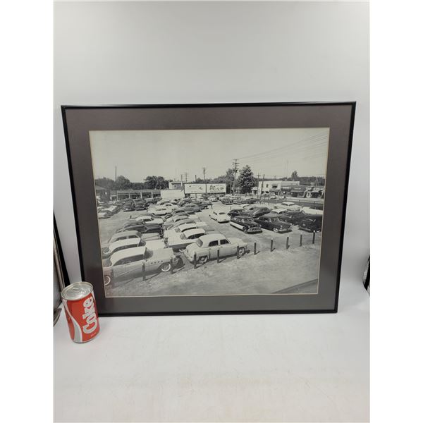 Framed Vintage Car Photograph