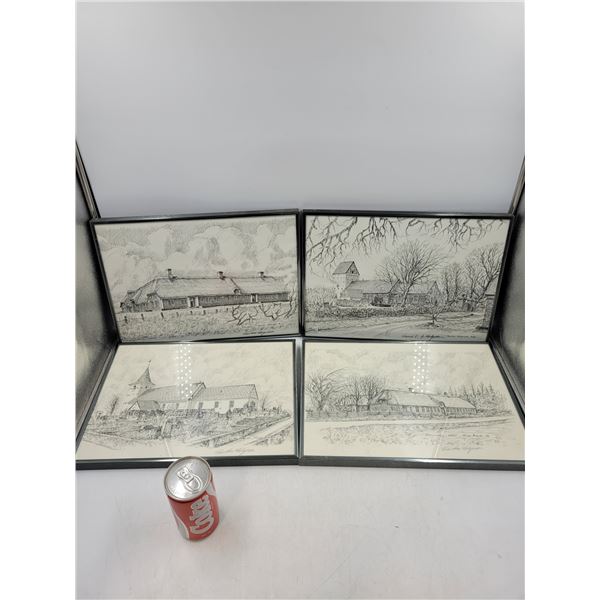 Framed Sketch Print Lot