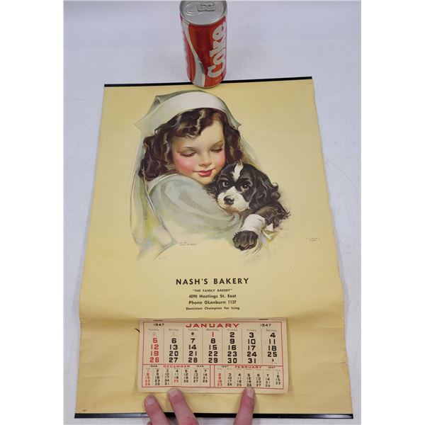 1947 Nash's Bakery Calendar