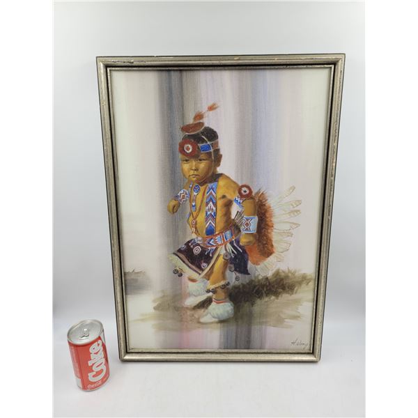 Original Vintage H. Wong Canvas Oil Painting