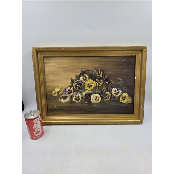 Vintage Signed Floral Oil Painting
