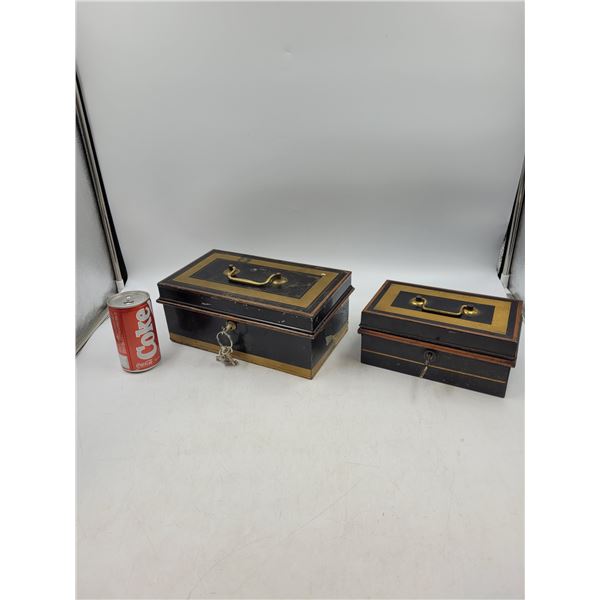 Vintage Tin Lock Boxes