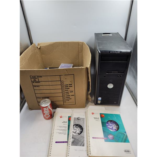 Dell Optiplex 320 Computer and a Box of Floppy Discs