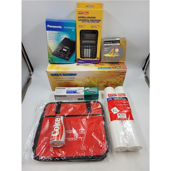 Answering Machine, Printing Calculator, Keyboard, and Panasonic Ink Film Lot