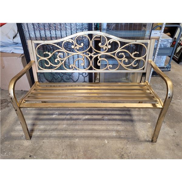 Gold Painted All Metal Bench