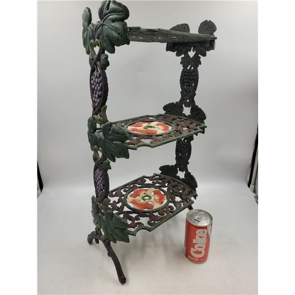 Cast Iron Coy and Grape Stand