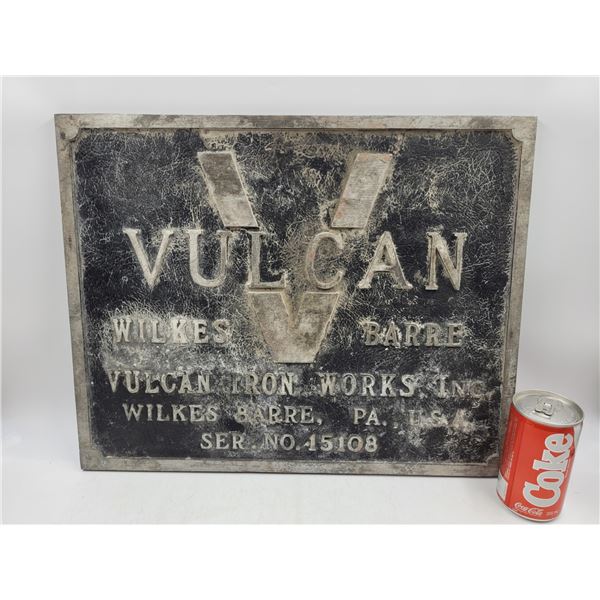 Cast Aluminum Thick Vulcan Embossed Sign