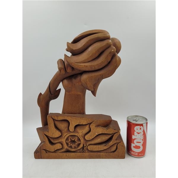 Hand Carved Signed Hand Art