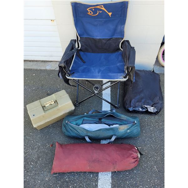 Fishing Chair/Tents/Air Mattress and Tackle Box