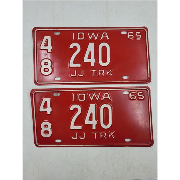 Pair of 1948 Iowa License Plates