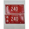 Image 1 : Pair of 1948 Iowa License Plates