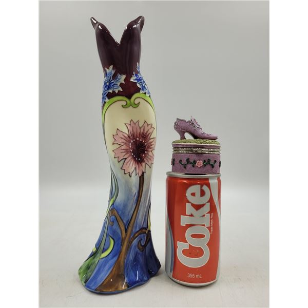 Ladies Dress Vase + Shoe Trinket Box