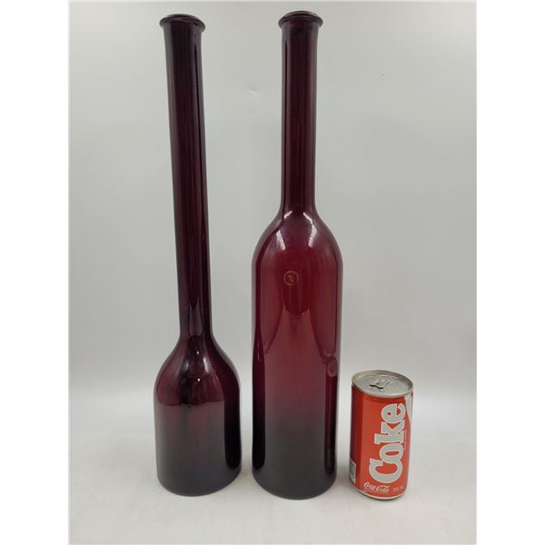 Vintage Ruby Red Decoration Bottles