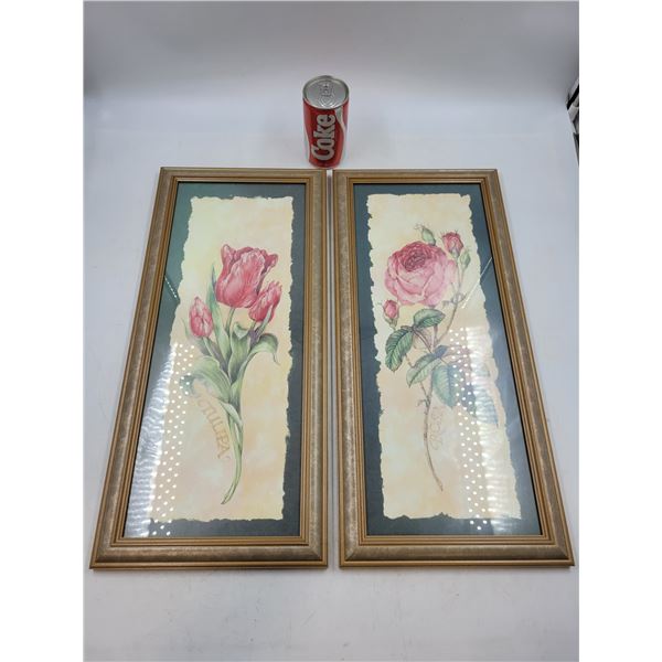 Framed Tulip and Rose Pictures
